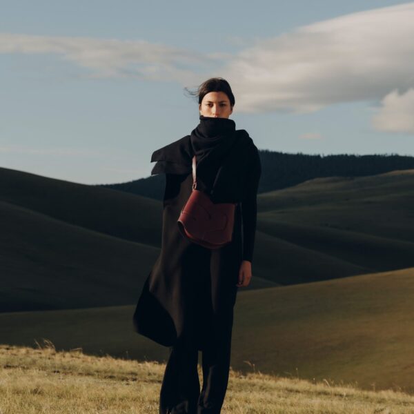 Polène Nodde Hobo in Black Cherry Nodde Hobo in Black Cherry - Shoulder & Crossbody Bags - Parisian Luxury Leather Bag at Coveti