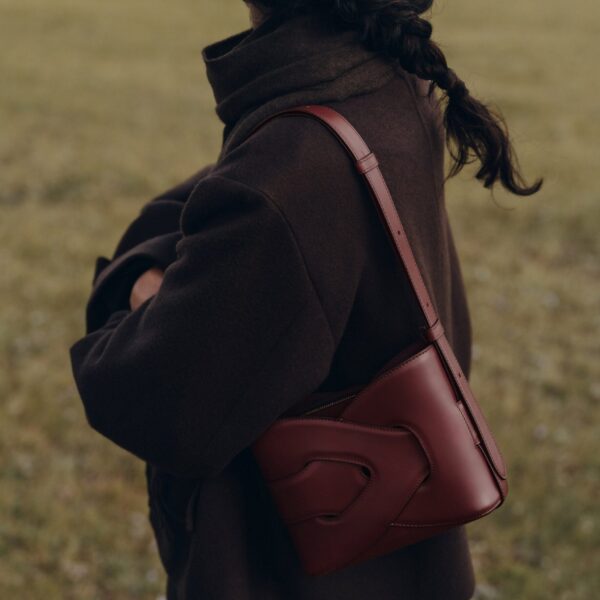 Polène Nodde in Black Cherry Nodde in Black Cherry - Shoulder & Crossbody Bags - Parisian Luxury Leather Bag at Coveti
