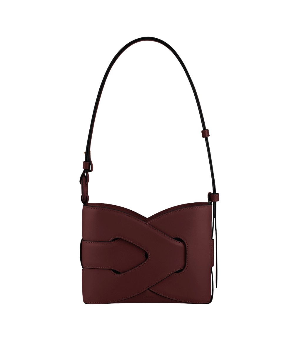 Polène Nodde in Black Cherry Nodde in Black Cherry - Shoulder & Crossbody Bags - Parisian Luxury Leather Bag at Coveti