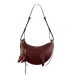 Polène Numéro Dix Galop in Black Cherry Numéro Dix Galop in Black Cherry - Shoulder & Crossbody Bags - Parisian Luxury Leather Bag at Coveti