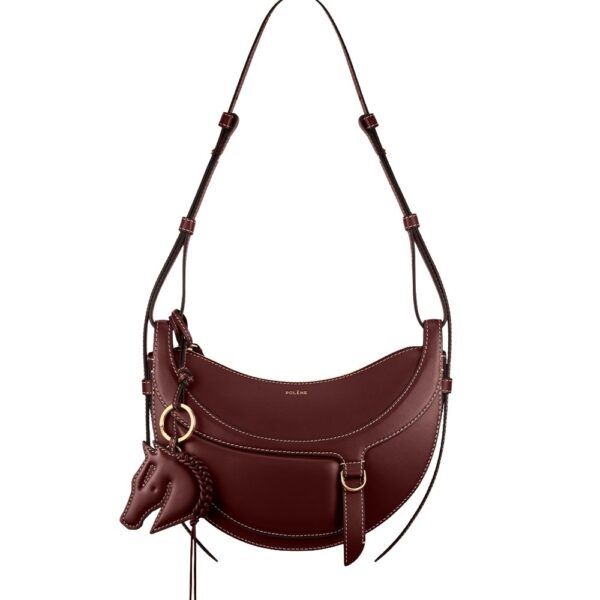 Polène Numéro Dix Galop in Black Cherry Numéro Dix Galop in Black Cherry - Shoulder & Crossbody Bags - Parisian Luxury Leather Bag at Coveti