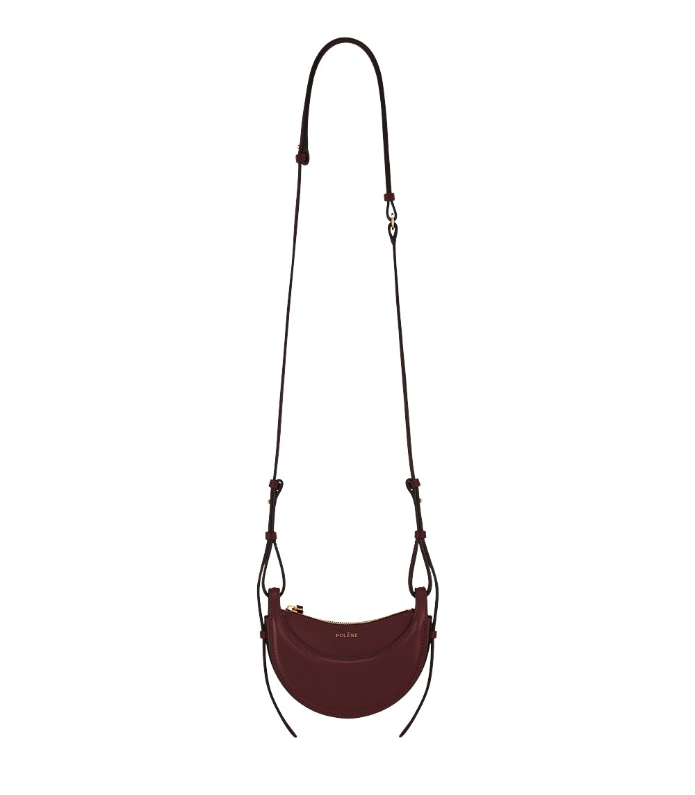 Polène Numéro Dix Micro in Black Cherry Numéro Dix Micro in Black Cherry - Mini Bags - Parisian Luxury Leather Bag at Coveti