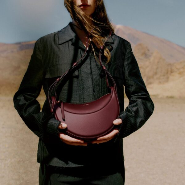 Polène Numéro Dix in Black Cherry Numéro Dix in Black Cherry - Shoulder & Crossbody Bags - Parisian Luxury Leather Bag at Coveti