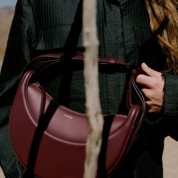 Polène Numéro Dix in Black Cherry Numéro Dix in Black Cherry - Shoulder & Crossbody Bags - Parisian Luxury Leather Bag at Coveti