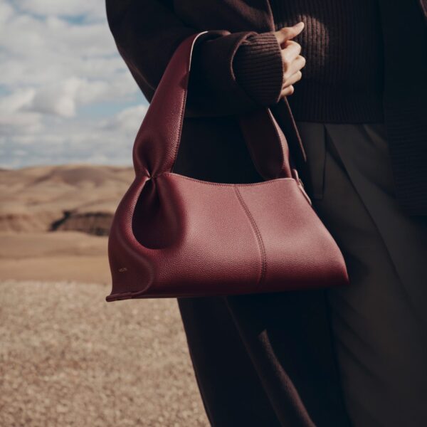 Polène Numéro Neuf East West in Black Cherry Numéro Neuf East West in Black Cherry - Shoulder & Crossbody Bags - Parisian Luxury Leather Bag at Coveti