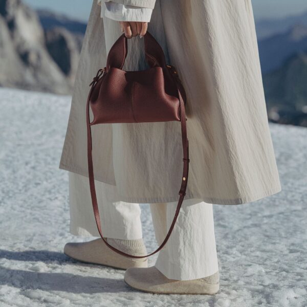 Polène Numéro Neuf Mini in Black Cherry Numéro Neuf Mini in Black Cherry - Mini Bags - Parisian Luxury Leather Bag at Coveti