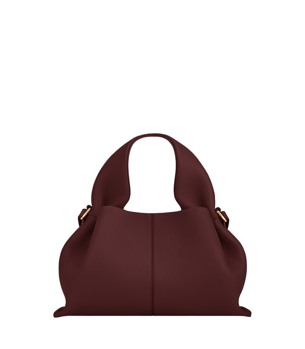 Polène Numéro Neuf Mini in Black Cherry Numéro Neuf Mini in Black Cherry - Mini Bags - Parisian Luxury Leather Bag at Coveti