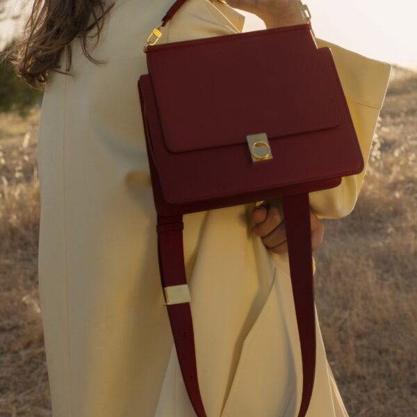 Polène Numéro Sept in Burgundy Numéro Sept in Burgundy - Totes & Top-Handle Bags - Parisian Luxury Leather Bag at Coveti