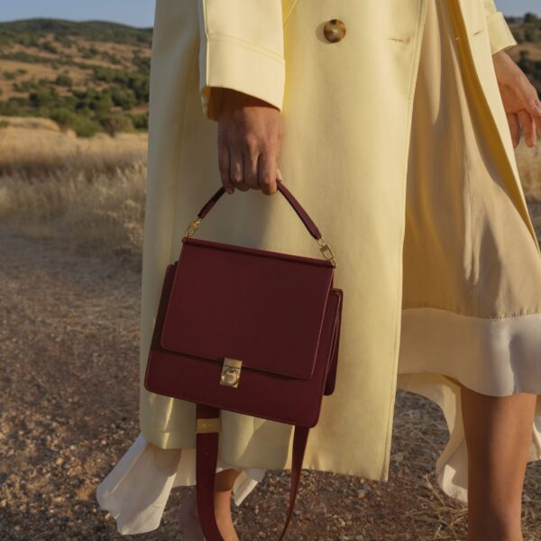 Polène Numéro Sept in Burgundy Numéro Sept in Burgundy - Totes & Top-Handle Bags - Parisian Luxury Leather Bag at Coveti
