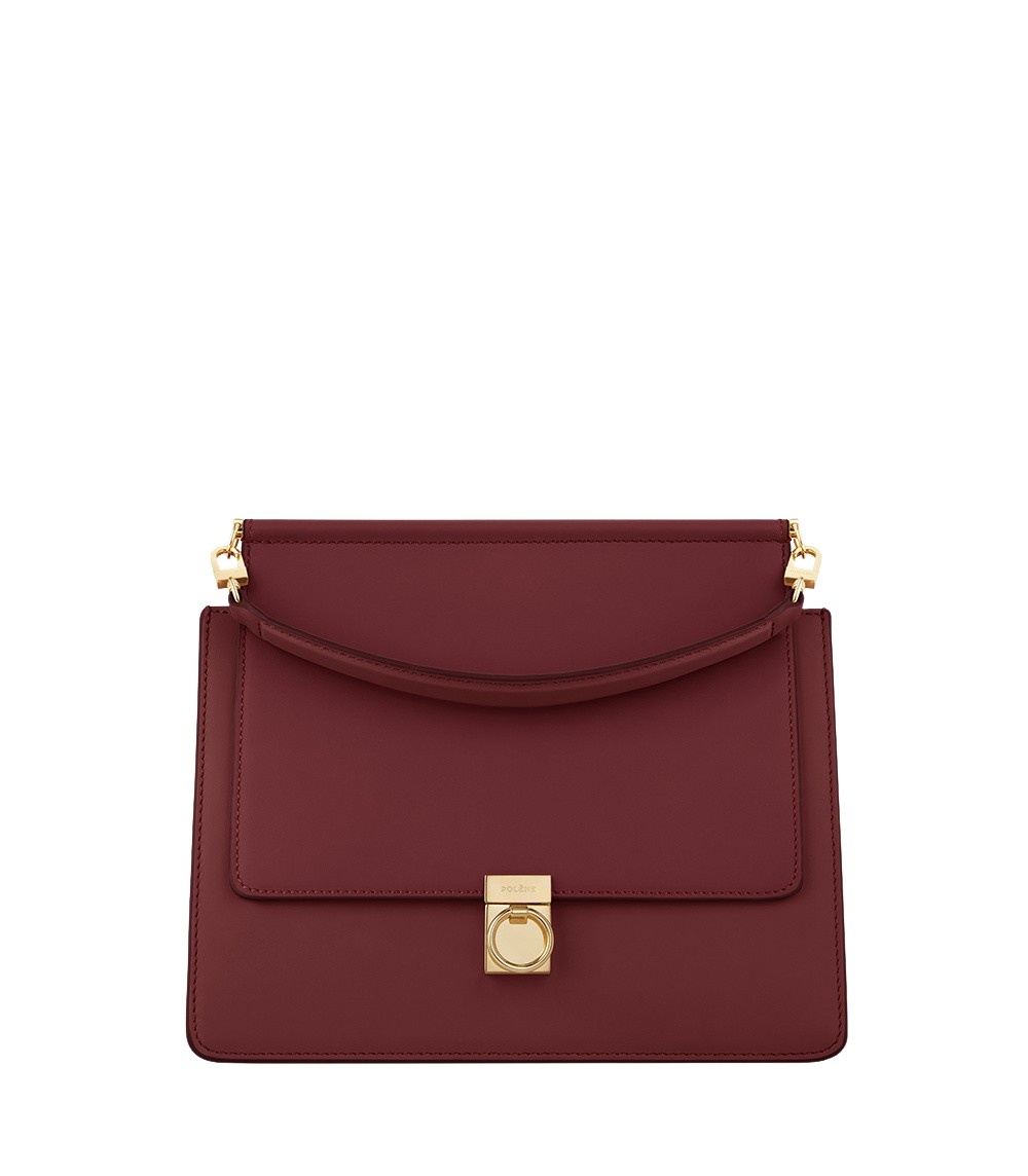 Polène Numéro Sept in Burgundy Numéro Sept in Burgundy - Totes & Top-Handle Bags - Parisian Luxury Leather Bag at Coveti