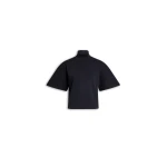 Alaïa Ribbed Cotton High Neck T Shirt - ALAÏA Tops - Laser Cut Luxury - Shop at Coveti