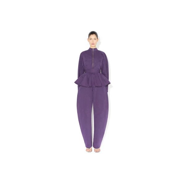 Alaia Round Denim Jacket, view 2