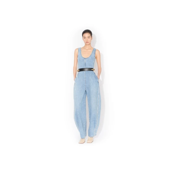 Alaia Round Denim Jumpsuit, view 2