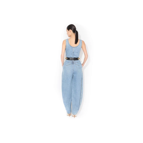 Alaia Round Denim Jumpsuit, view 3