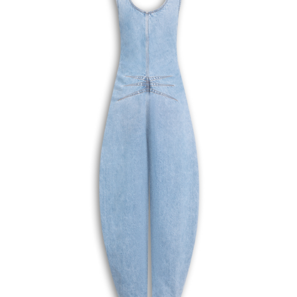 Alaïa Round Denim Jumpsuit - ALAÏA Jumpsuit - Laser Cut Luxury - Shop at Coveti