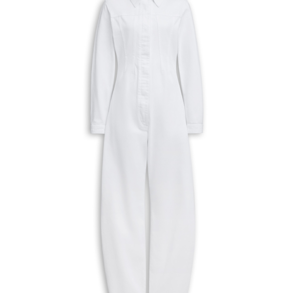 Alaïa Round Denim Jumpsuit - ALAÏA Jumpsuit - Laser Cut Luxury - Shop at Coveti