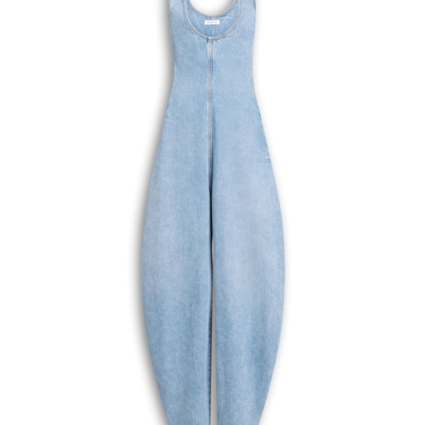 Alaïa Round Denim Jumpsuit - ALAÏA Jumpsuit - Laser Cut Luxury - Shop at Coveti
