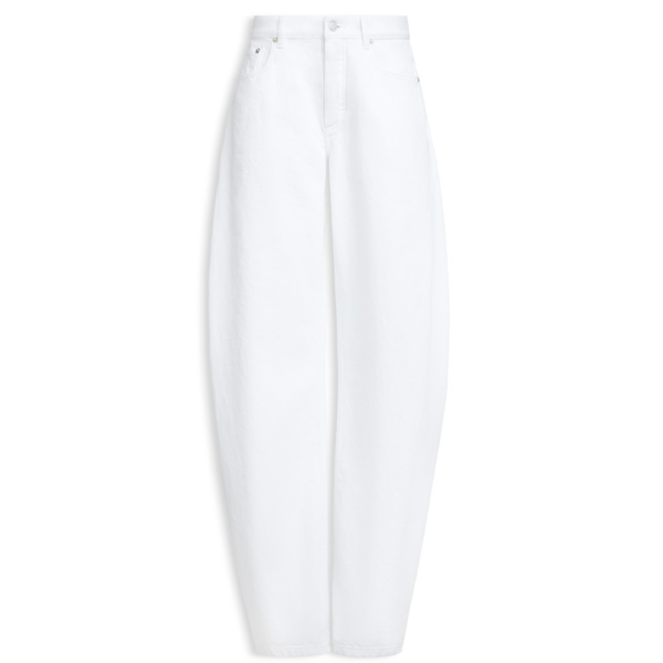 Alaïa Round Denim Pants - ALAÏA Pants - Laser Cut Luxury - Shop at Coveti