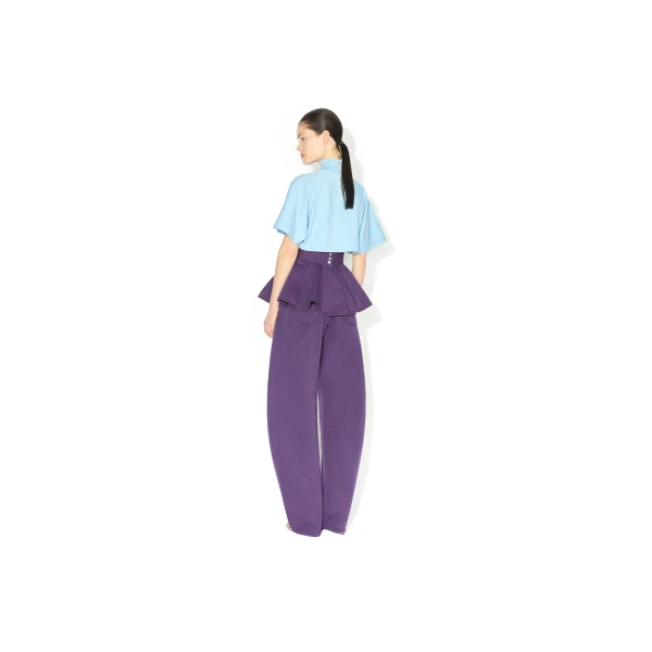 Alaia Round Denim Pants, view 3