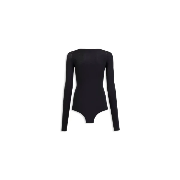 Alaia Round Neck Second Skin Knit Bodysuit, view 2