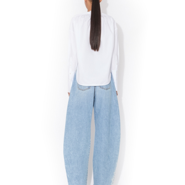 Alaïa Ruched Poplin Blouse - ALAÏA Tops - Laser Cut Luxury - Shop at Coveti