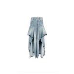Alaïa Ruffle Faded Jeans - ALAÏA Pants - Laser Cut Luxury - Shop at Coveti