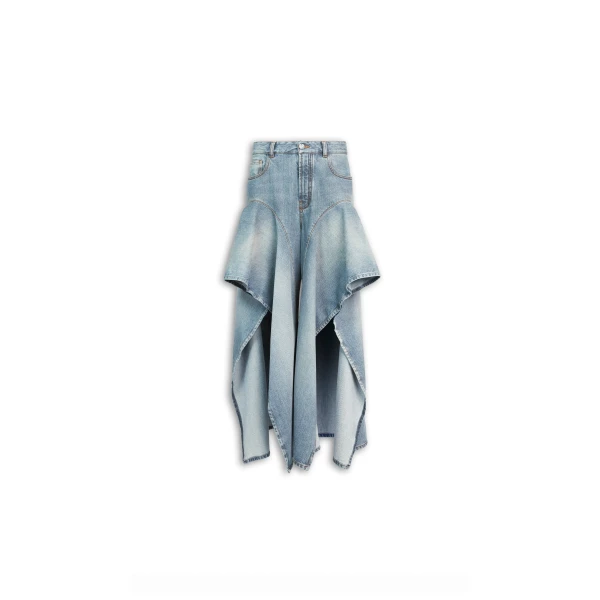 Alaia Ruffle Faded Jeans