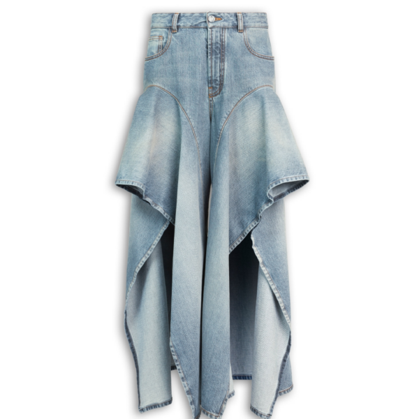 Alaïa Ruffle Faded Jeans - ALAÏA Pants - Laser Cut Luxury - Shop at Coveti
