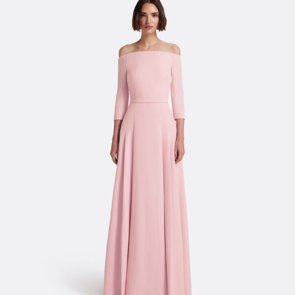 Safiyaa Amadora Long Dress in Lychee - Dresses - Demi-Couture Evening Wear at Coveti