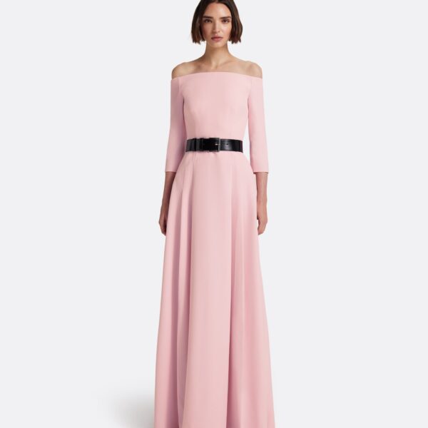 Safiyaa Amadora Long Dress in Lychee - Dresses - Demi-Couture Evening Wear at Coveti