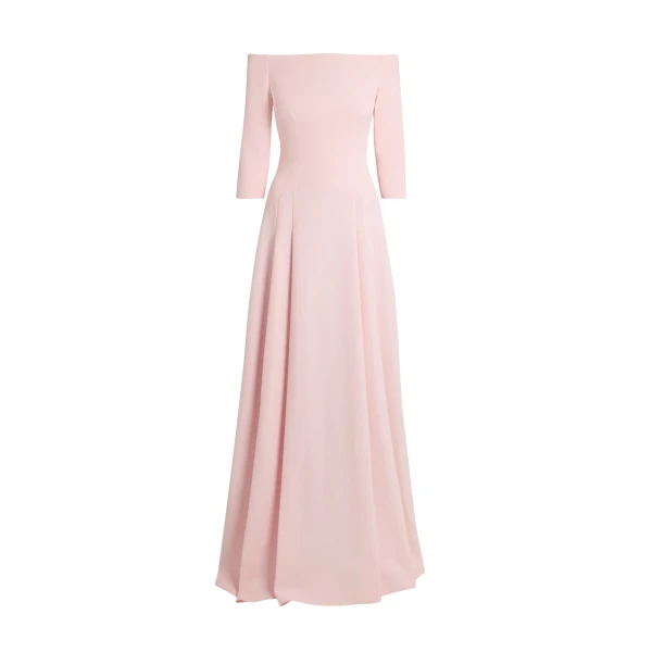 Safiyaa Amadora Long Dress in Lychee - Dresses - Demi-Couture Evening Wear at Coveti