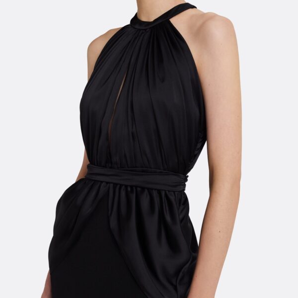 Safiyaa Amereis Long Dress in Black - Dresses - Demi-Couture Evening Wear at Coveti