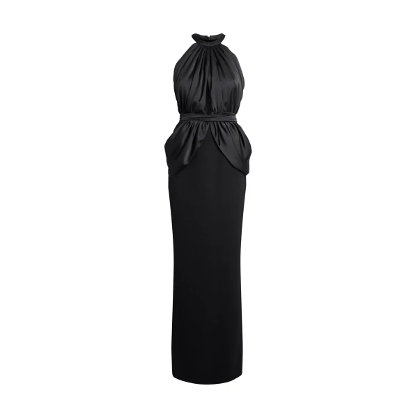 Safiyaa Amereis Long Dress in Black - Dresses - Demi-Couture Evening Wear at Coveti