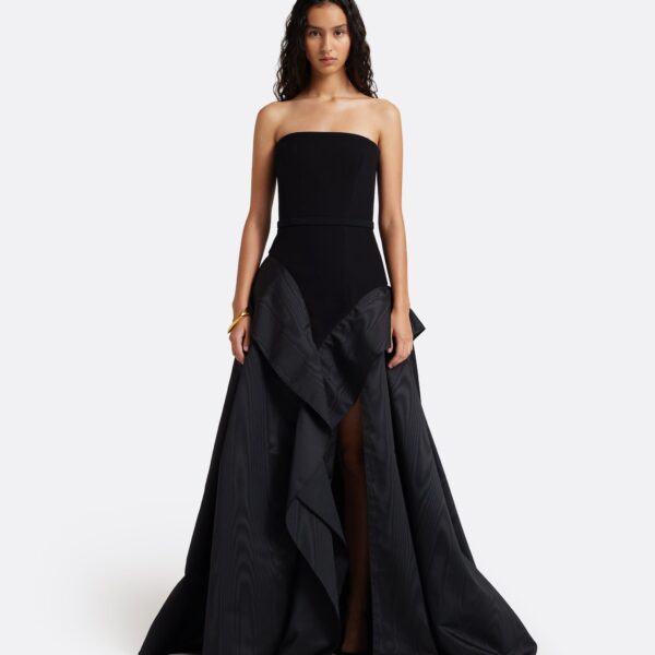 Safiyaa Anneline Long Dress in Black - Dresses - Demi-Couture Evening Wear at Coveti
