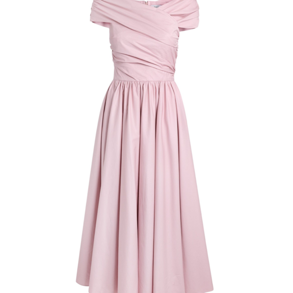 Safiyaa Appolline Midi Dress in Soft Pink - Dresses - Demi-Couture Evening Wear at Coveti