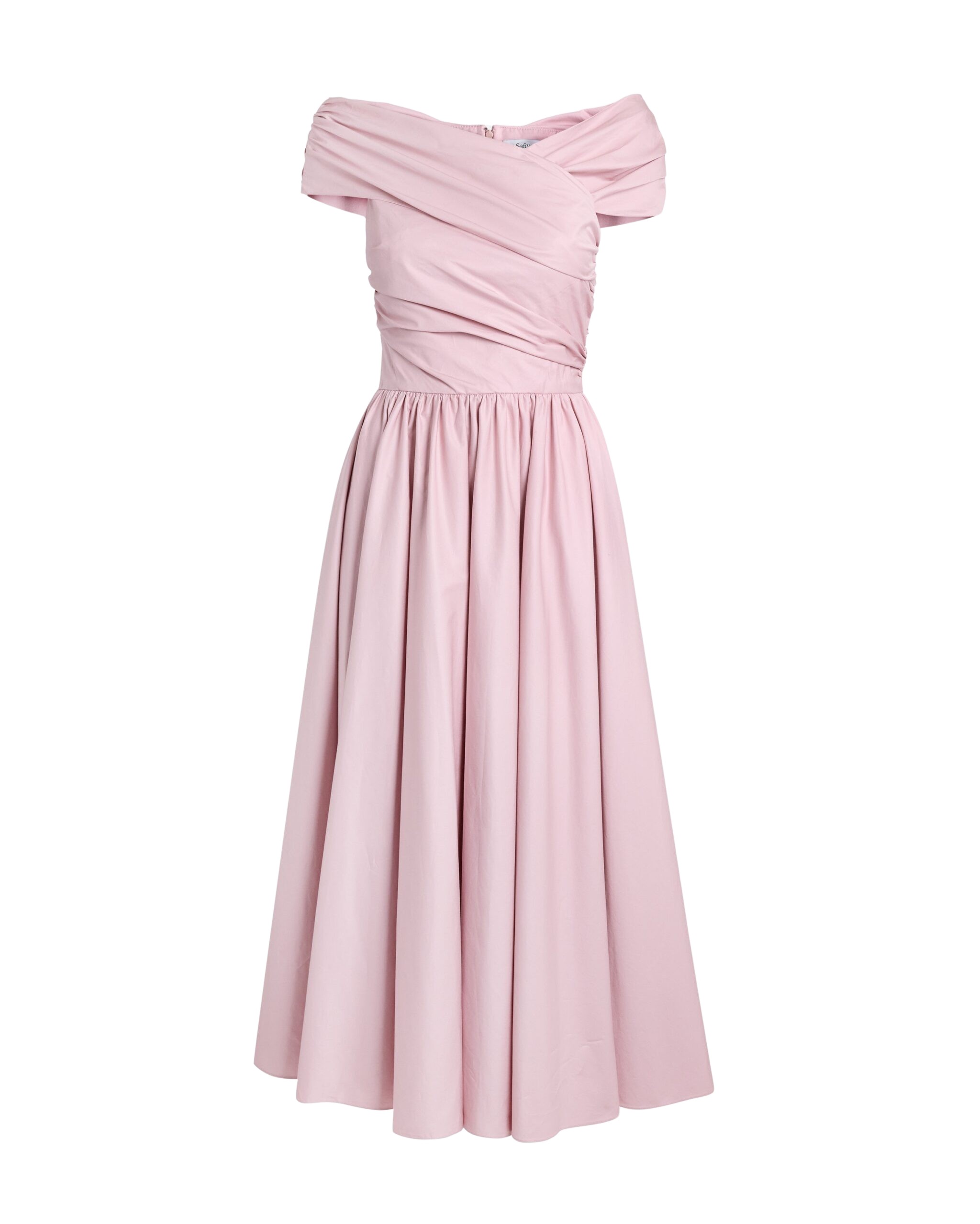 Safiyaa Appolline Midi Dress in Soft Pink - Dresses - Demi-Couture Evening Wear at Coveti