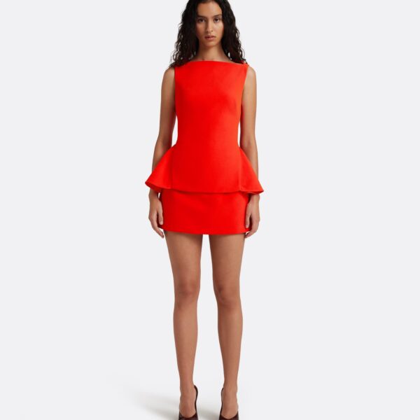 Safiyaa Ashlyn Top in Apple Red - Tops - Demi-Couture Evening Wear at Coveti