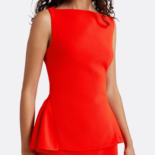 Safiyaa Ashlyn Top in Apple Red - Tops - Demi-Couture Evening Wear at Coveti