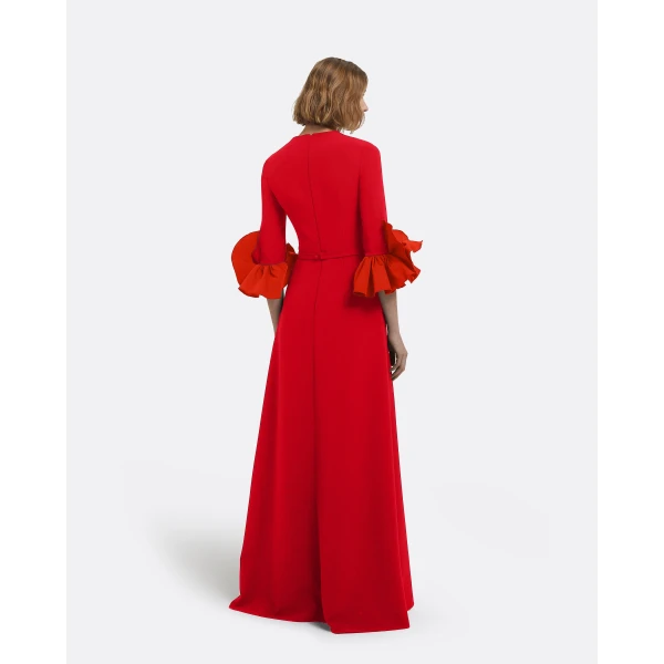 Safiyaa Belen Long Dress in Cherry Red - Dresses - Demi-Couture Evening Wear at Coveti