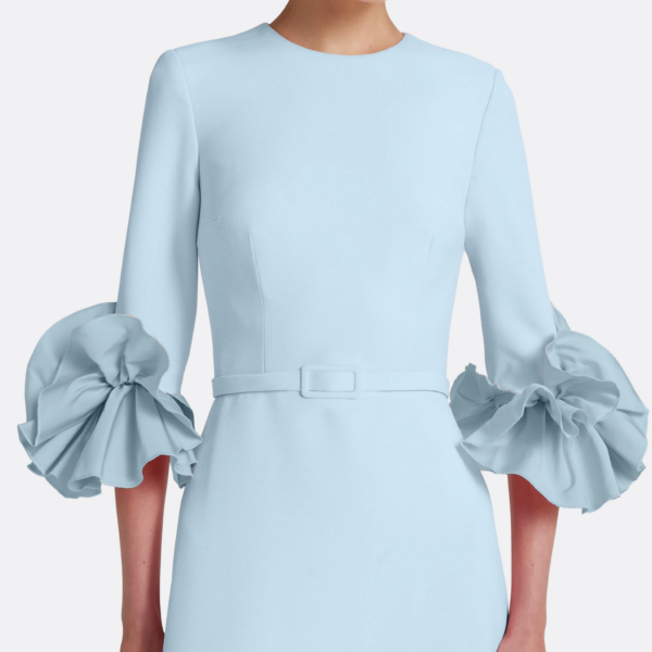 Safiyaa Belen Long Dress in Pale Blue - Dresses - Demi-Couture Evening Wear at Coveti