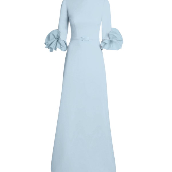 Safiyaa Belen Long Dress in Pale Blue - Dresses - Demi-Couture Evening Wear at Coveti