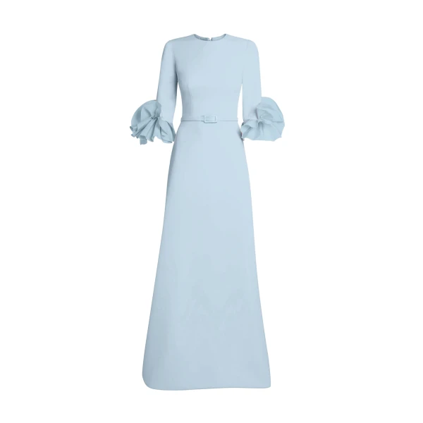 Safiyaa Belen Long Dress in Pale Blue - Dresses - Demi-Couture Evening Wear at Coveti