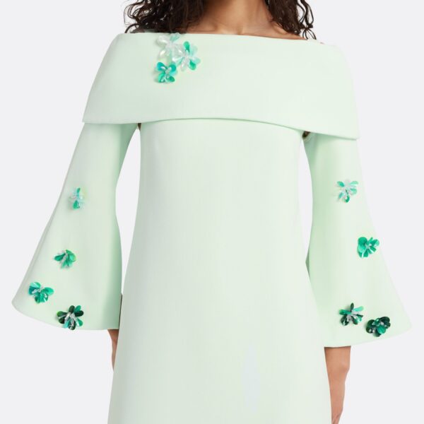 Safiyaa Cielle Long Dress with Pheobe Harness in Sea Glass - Dresses - Demi-Couture Evening Wear at Coveti