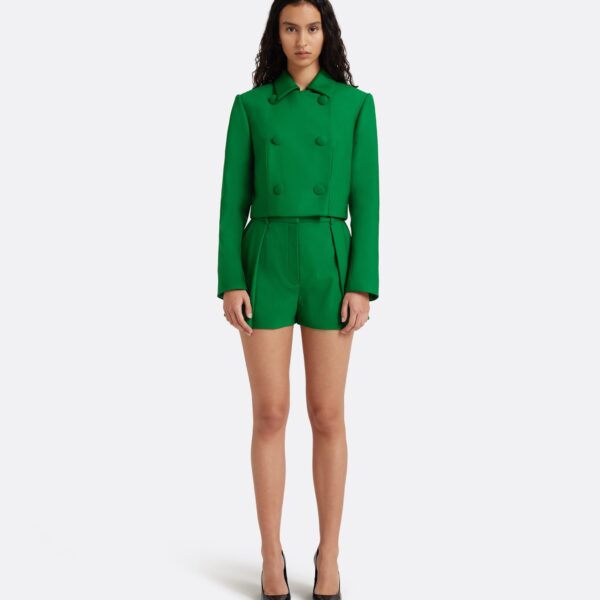 Safiyaa Cierra Shorts in Blade Green - Shorts - Demi-Couture Evening Wear at Coveti