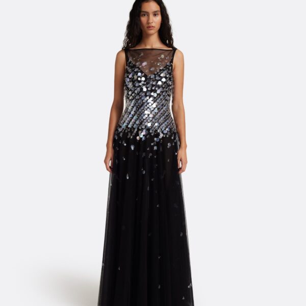 Safiyaa Dixie Long Dress in Black - Dresses - Demi-Couture Evening Wear at Coveti