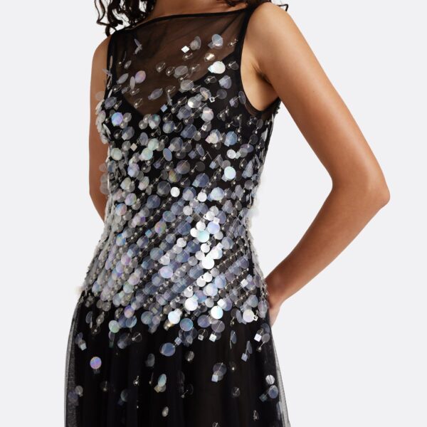 Safiyaa Dixie Long Dress in Black - Dresses - Demi-Couture Evening Wear at Coveti