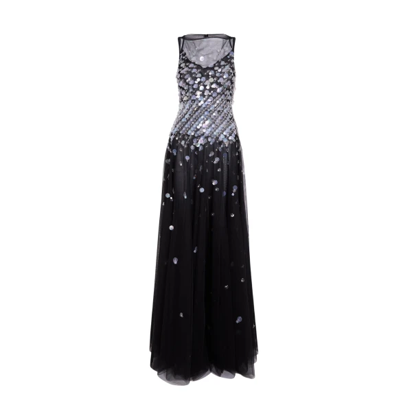 Safiyaa Dixie Long Dress in Black - Dresses - Demi-Couture Evening Wear at Coveti