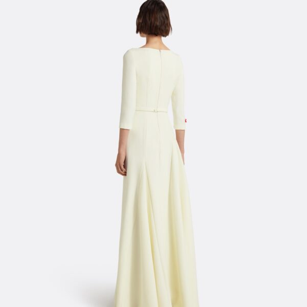 Safiyaa Emilia Long Dress in Sorbet with Pink Embroidery - Dresses - Demi-Couture Evening Wear at Coveti