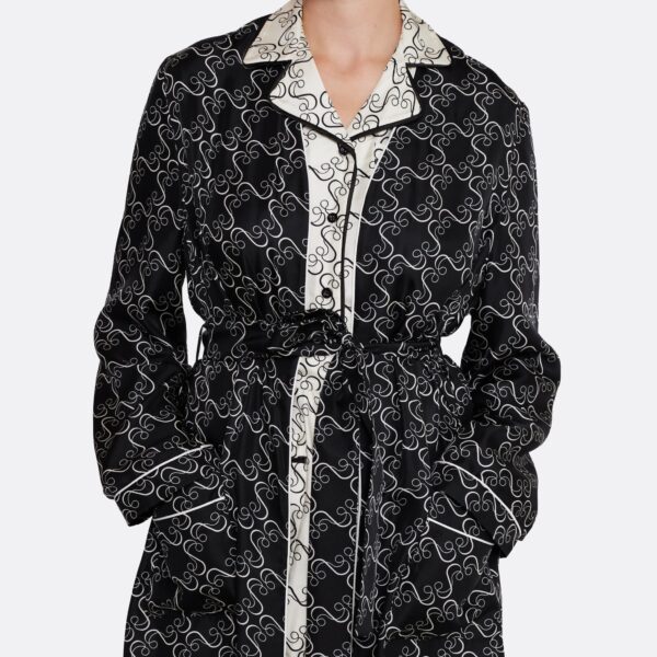 Safiyaa Fiorella Jacket in Ecru on Black - Jackets - Demi-Couture Evening Wear at Coveti