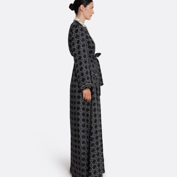 Safiyaa Fiorella Jacket in Ecru on Black - Jackets - Demi-Couture Evening Wear at Coveti